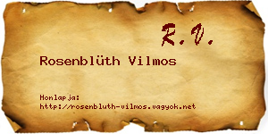 Rosenblüth Vilmos névjegykártya